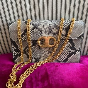 AUTHENTIC Tory Burch Snakeskin Gemini Link Bag